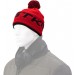 Pletená zimní čepice KOSTKA v červené barvě s fleecovou podšívkou ve dvou barevných provedeních.
